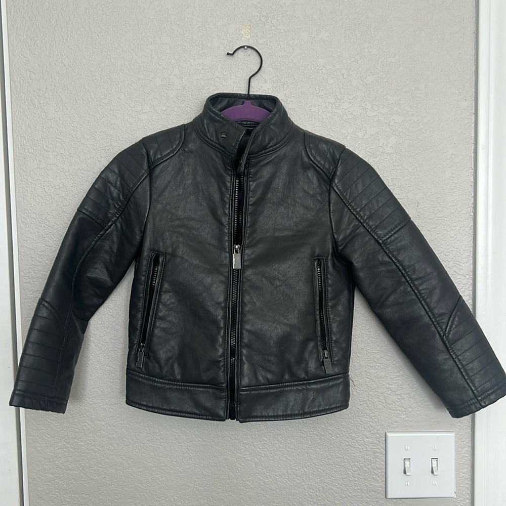 Boys leather moto jacket